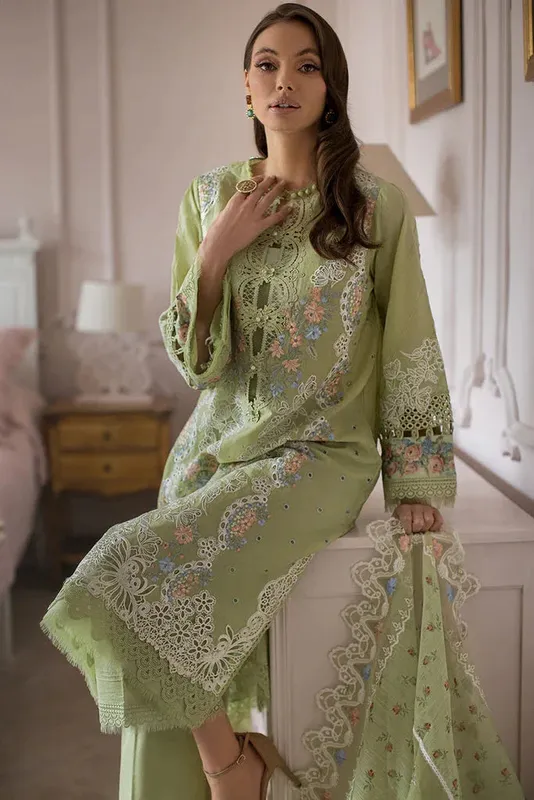 Sobia Nazir Luxury Lawn 24 Green Organza – view 1 – Poshaq