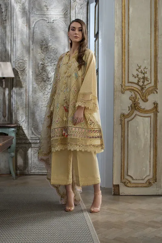 Sobia Nazir Luxury Lawn 24 Skin Organza – view 1 – Poshaq