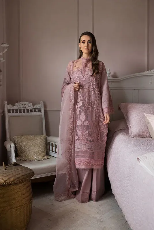 Sobia Nazir Luxury Lawn 24 Pink Organza – view 1 – Poshaq