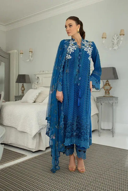 Sobia Nazir Luxury Lawn 24 Blue Organza – view 1 – Poshaq