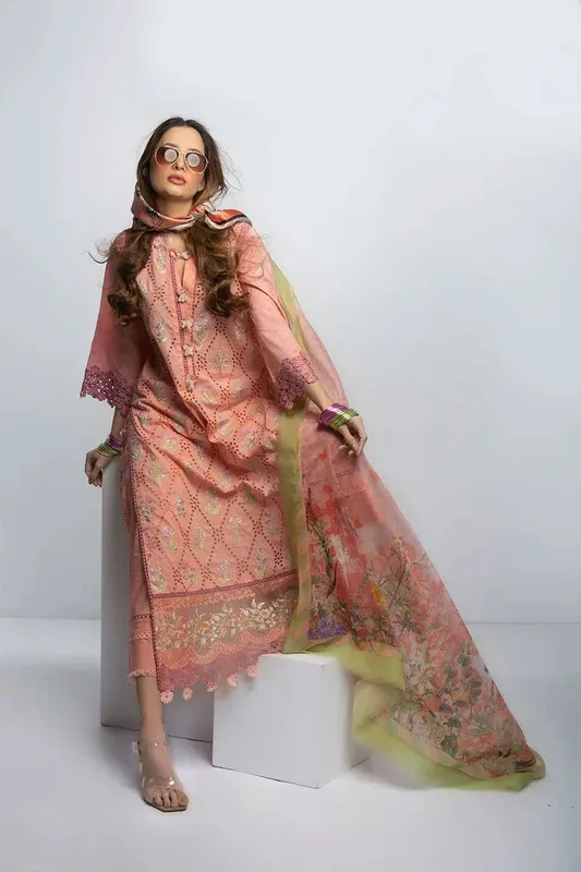 Sobia Nazir Vital Collection 23 Pink Chiffon – view 1 – Poshaq
