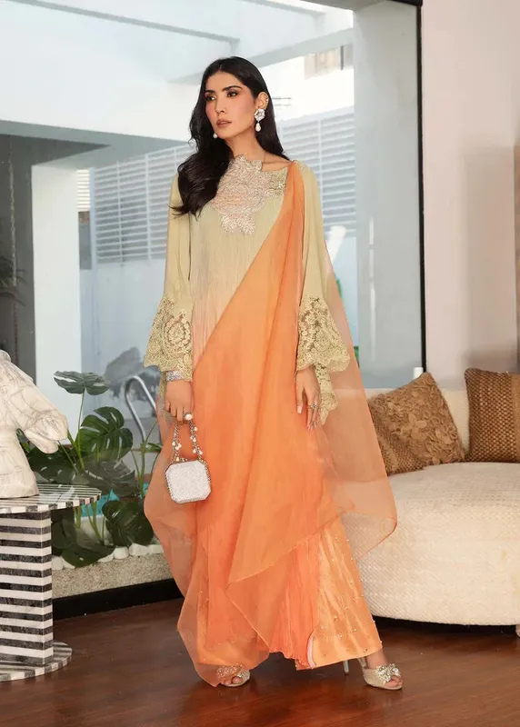 Shiza Hassan Sublime Luxury Pret Peach Organza – view 1 – Poshaq