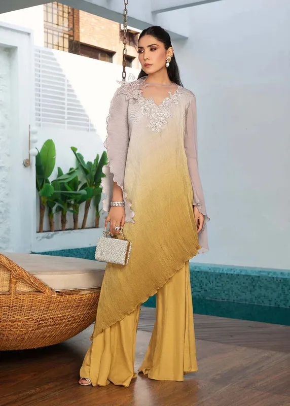 Shiza Hassan Sublime Luxury Pret Mustard Silk – view 1 – Poshaq