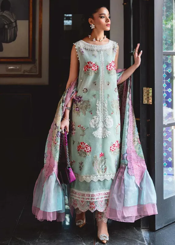 Shiza Hassan Aira Luxury Pret Green Organza – view 1 – Poshaq
