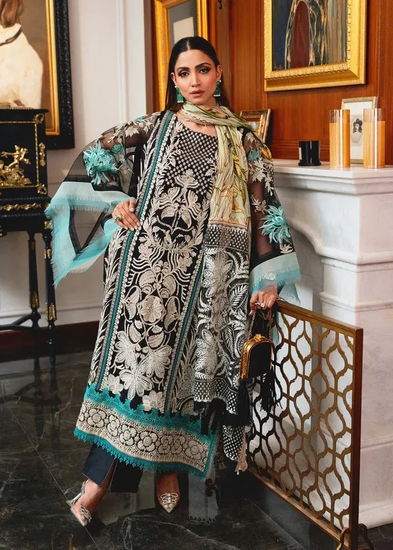 Shiza Hassan Aira Luxury Pret Black Organza – view 1 – Poshaq