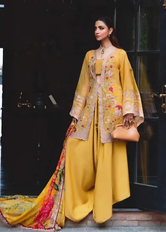 Shiza Hassan Aira Luxury Pret Mustard Cotton – view 1 – Poshaq