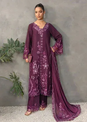 Saira Shakira Nureh Luxe Plum Raw Silk – view 1 – Poshaq