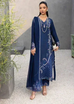 Saira Shakira Nureh Luxe Regal Blue Raw Silk – view 1 – Poshaq