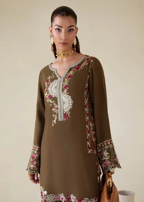 Saira Shakira Basic Pret 25 Chocolate Brown Karandi – view 4 – Poshaq