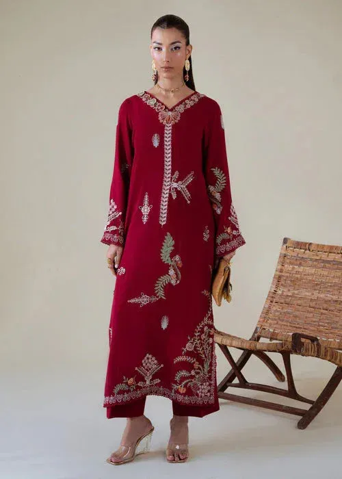 Saira Shakira Basic Pret 25 Carmine Karandi – view 1 – Poshaq