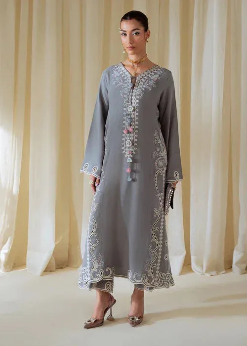 Saira Shakira Basic Pret 25 Silver Karandi – view 1 – Poshaq