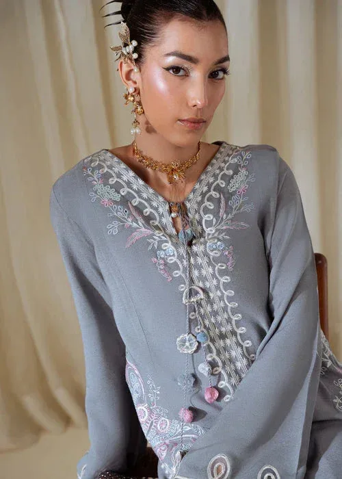 Saira Shakira Basic Pret 25 Silver Karandi – view 3 – Poshaq