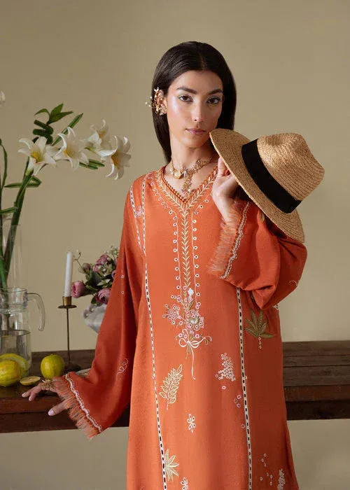 Saira Shakira Basic Pret 25 Burnt Orange Karandi – view 2 – Poshaq