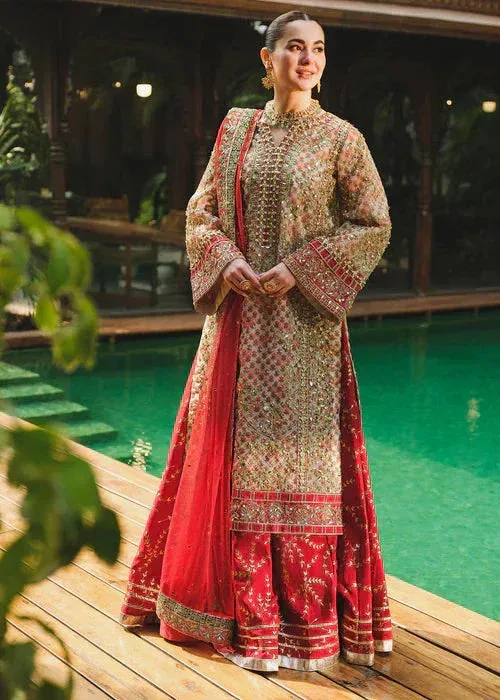 Saira Shakira Rosea Casual Pret 25 Red Raw Silk – view 2 – Poshaq
