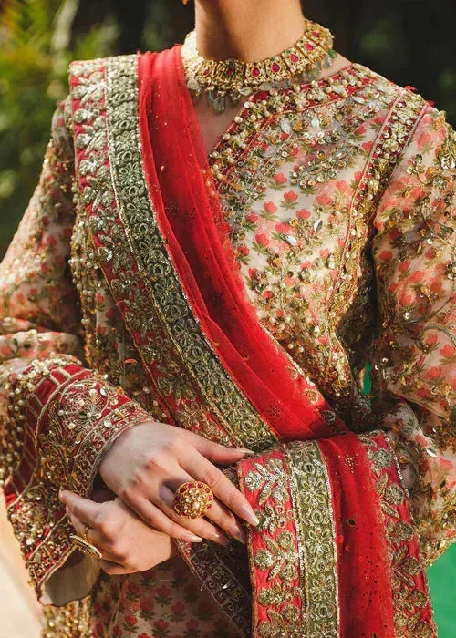 Saira Shakira Rosea Casual Pret 25 Red Raw Silk – view 3 – Poshaq