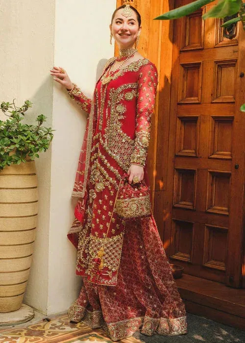 Saira Shakira Rosea Casual Pret 25 Red Net – view 4 – Poshaq