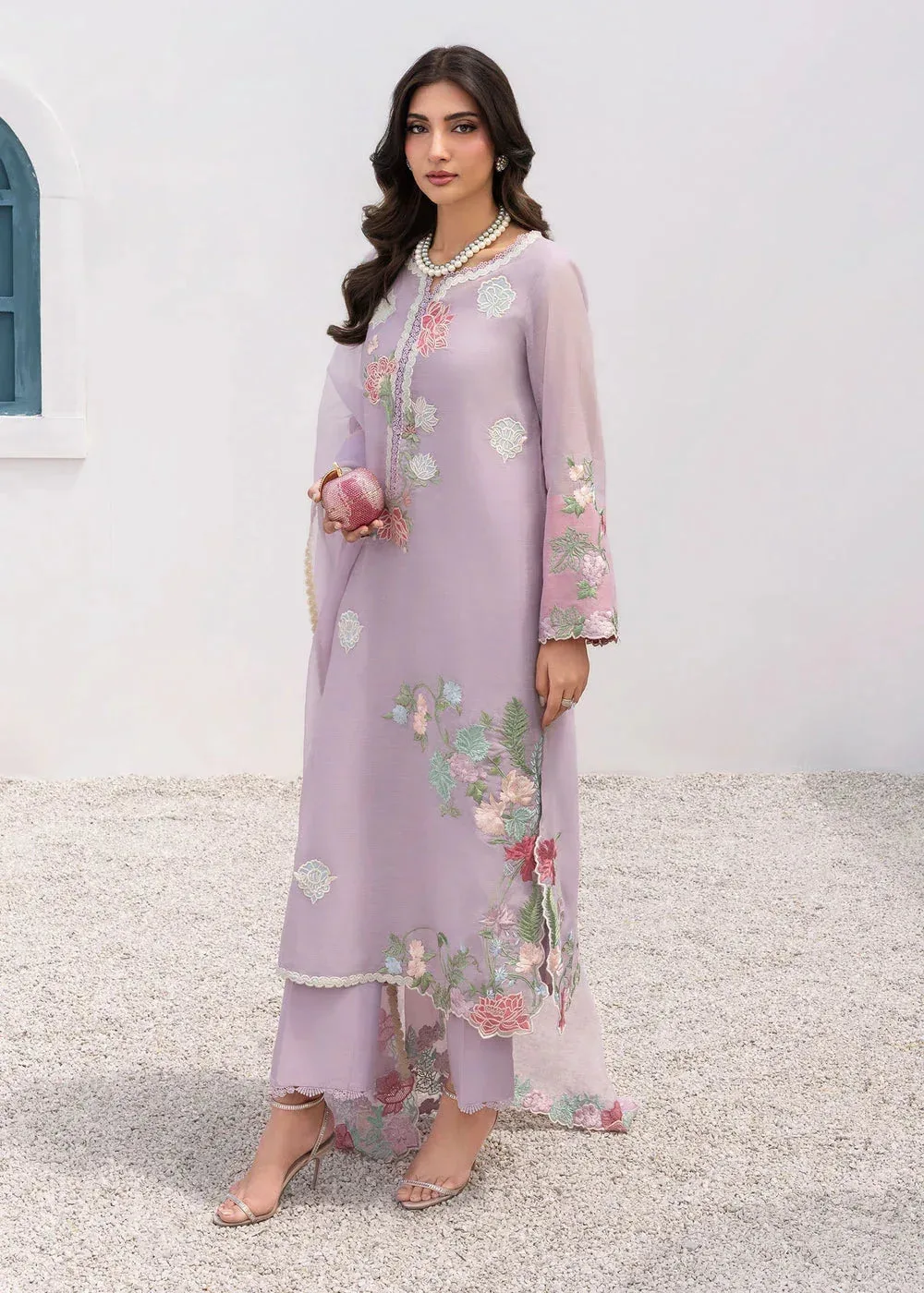 Saira Shakira Rosea Casual Pret 25 Soft Lilac Cotton – view 2 – Poshaq