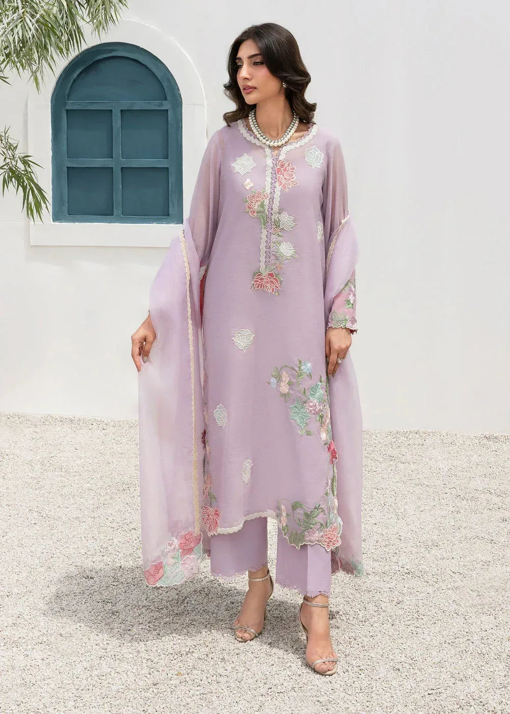 Saira Shakira Rosea Casual Pret 25 Soft Lilac Cotton – view 3 – Poshaq