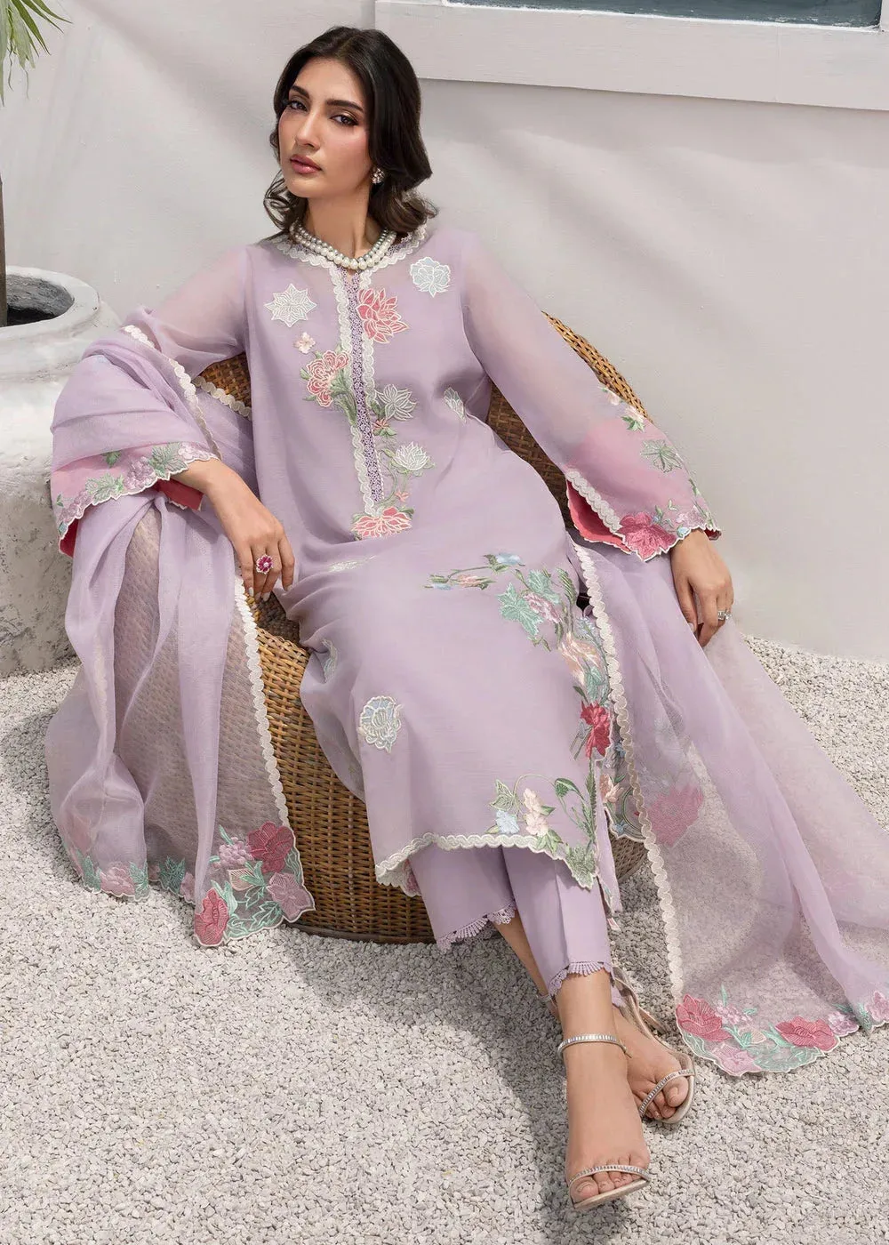 Saira Shakira Rosea Casual Pret 25 Soft Lilac Cotton – view 6 – Poshaq
