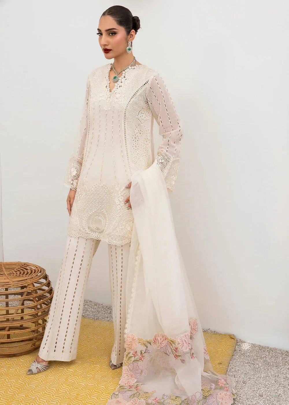 Saira Shakira Rosea Casual Pret 25 Ivory Cotton – view 2 – Poshaq