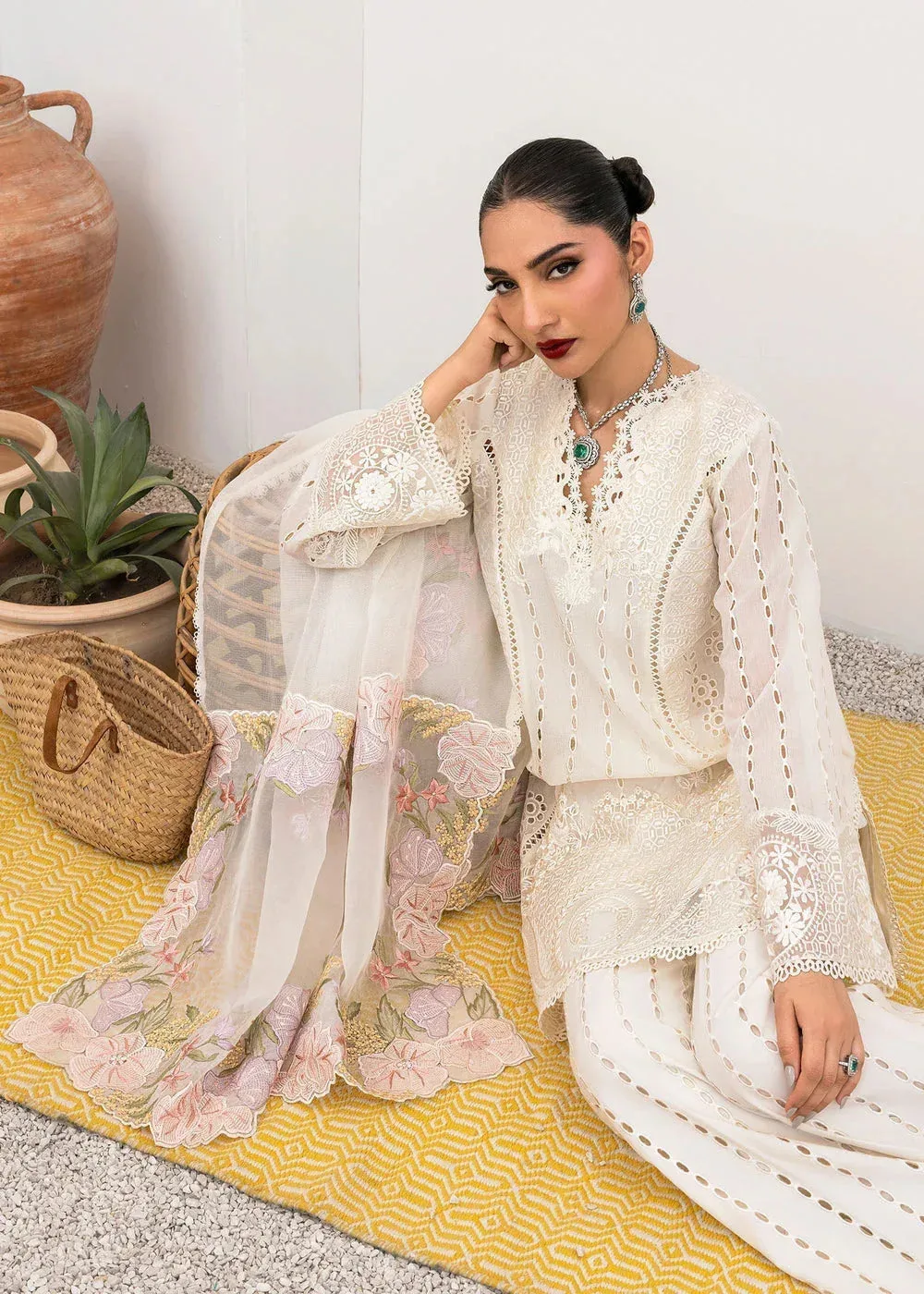 Saira Shakira Rosea Casual Pret 25 Ivory Cotton – view 6 – Poshaq