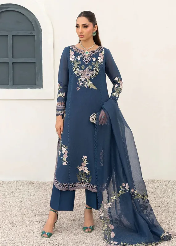 Saira Shakira Rosea Casual Pret 25 Navy Cotton – view 1 – Poshaq