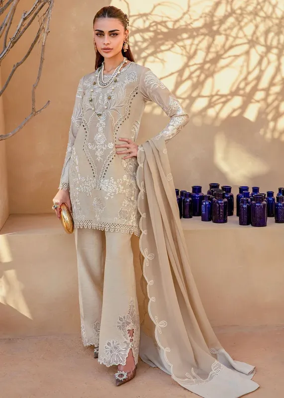 Saira Shakira Rosea Casual Pret 25 Beige Raw Silk – view 1 – Poshaq