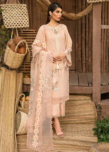 Saira Shakira Luxury Pret Peach Pink Organza – view 1 – Poshaq