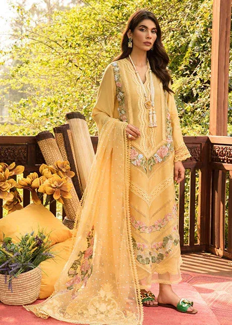 Saira Shakira Luxury Pret Mist Yellow Organza – view 1 – Poshaq