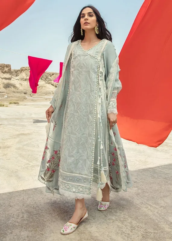 Saira Shakira Luxury Pret Off White Organza – view 1 – Poshaq