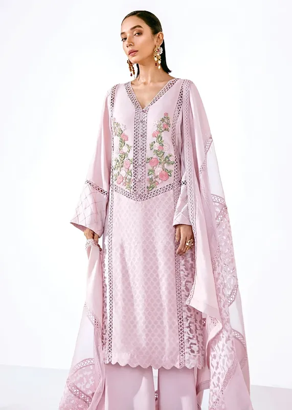 Saira Shakira Luxury Pret Baby Pink Jacquard – view 1 – Poshaq