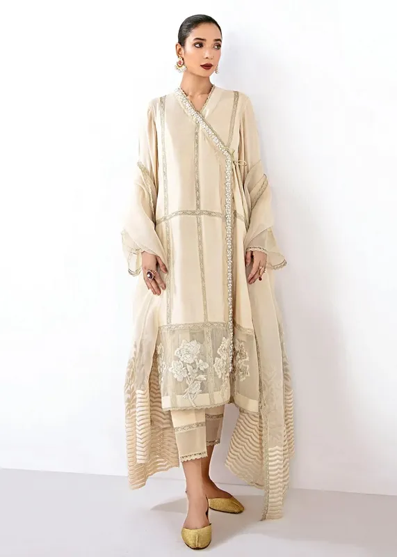 Saira Shakira Luxury Pret Ivory Organza – view 1 – Poshaq
