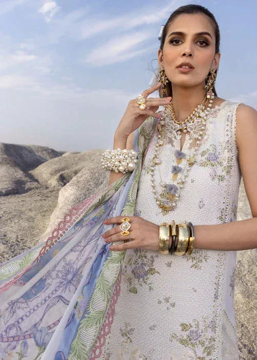 Saira Shakira Luxury Lawn 25 Off White Organza – view 6 – Poshaq