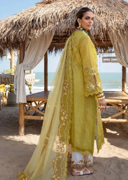 Saira Shakira Luxury Lawn 25 Olive Green Organza – view 2 – Poshaq