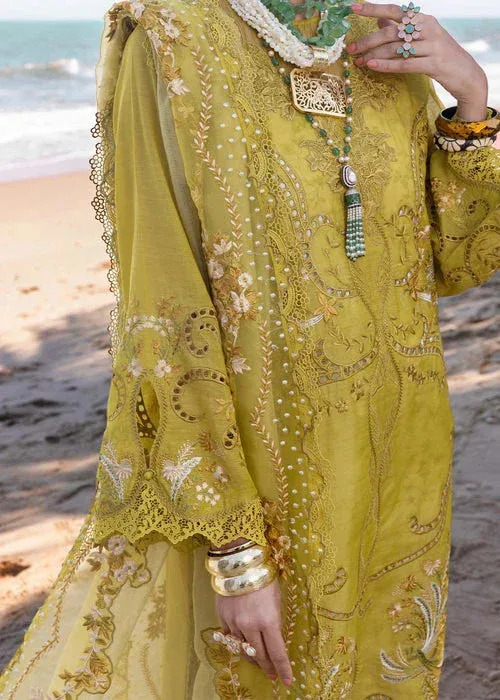 Saira Shakira Luxury Lawn 25 Olive Green Organza – view 4 – Poshaq