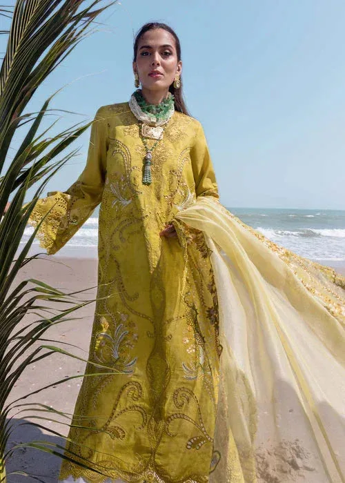 Saira Shakira Luxury Lawn 25 Olive Green Organza – view 6 – Poshaq
