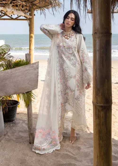 Saira Shakira Luxury Lawn 25 Ivory Organza – view 4 – Poshaq