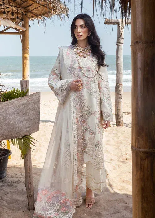 Saira Shakira Luxury Lawn 25 Ivory Organza – view 5 – Poshaq