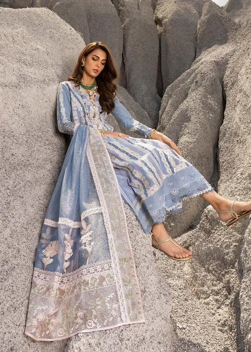Saira Shakira Luxury Lawn 25 Periwinkle Organza – view 5 – Poshaq