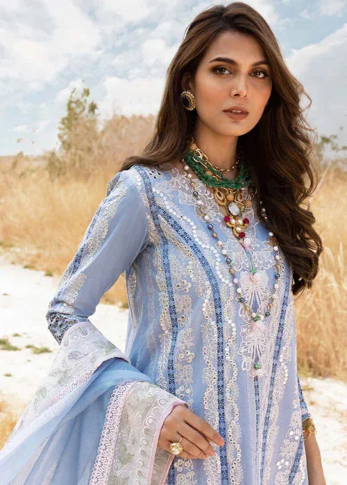 Saira Shakira Luxury Lawn 25 Periwinkle Organza – view 6 – Poshaq