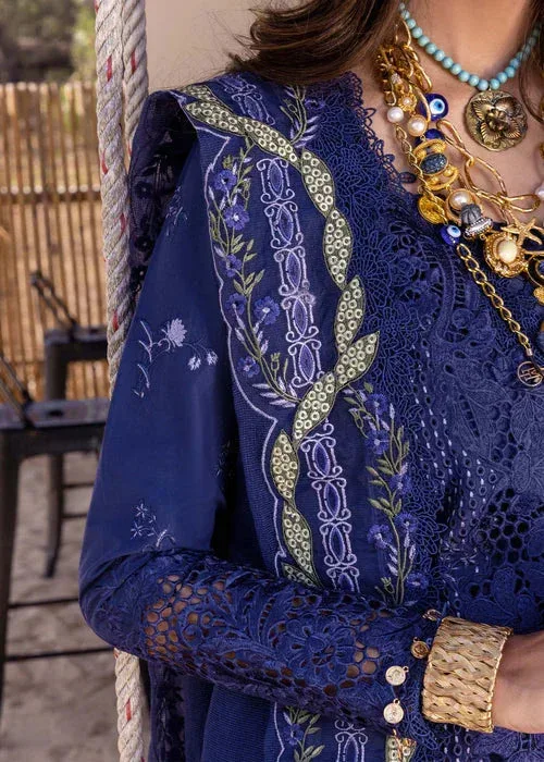 Saira Shakira Luxury Lawn 25 Dark Blue Organza – view 3 – Poshaq