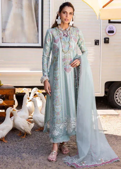 Saira Shakira Luxury Lawn 25 Light Blue Organza – view 1 – Poshaq