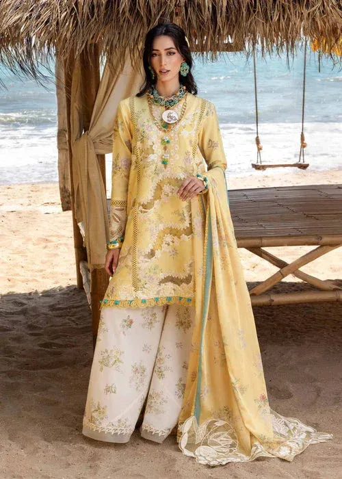 Saira Shakira Luxury Lawn 25 Dust Yellow Organza – view 1 – Poshaq