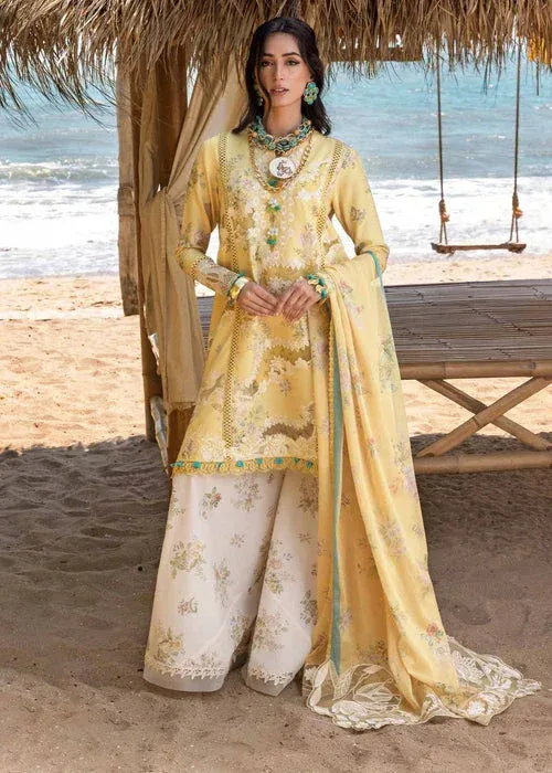 Saira Shakira Luxury Lawn 25 Dust Yellow Organza – view 2 – Poshaq