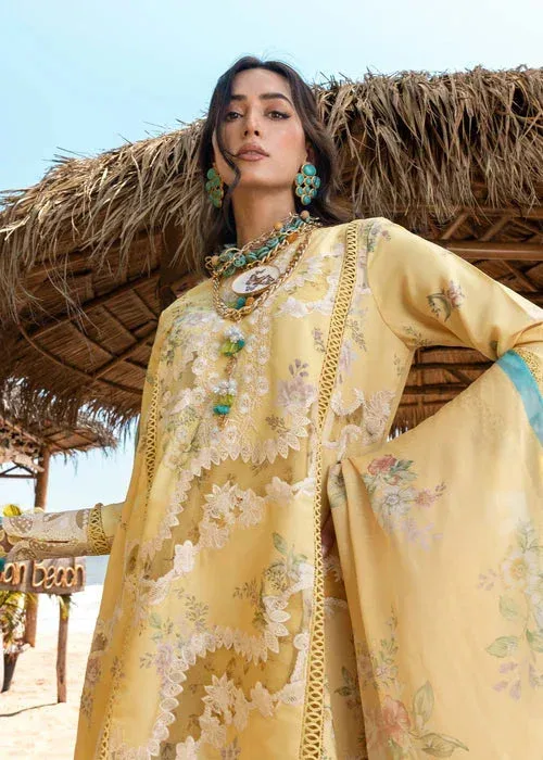 Saira Shakira Luxury Lawn 25 Dust Yellow Organza – view 5 – Poshaq