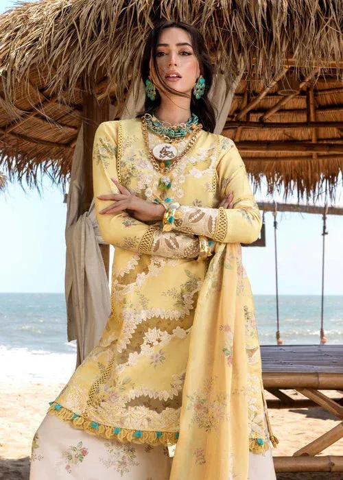 Saira Shakira Luxury Lawn 25 Dust Yellow Organza – view 6 – Poshaq