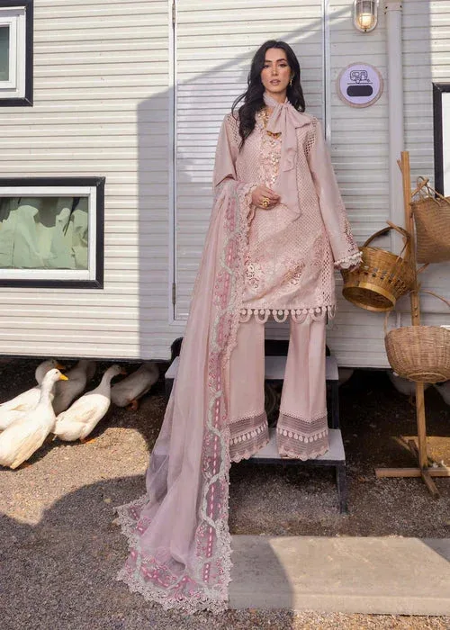 Saira Shakira Luxury Lawn 25 Pink Organza – view 1 – Poshaq