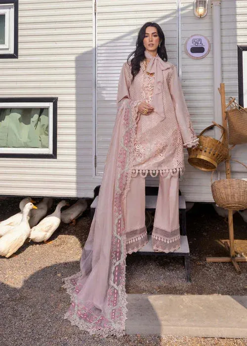 Saira Shakira Luxury Lawn 25 Pink Organza – view 1 – Poshaq