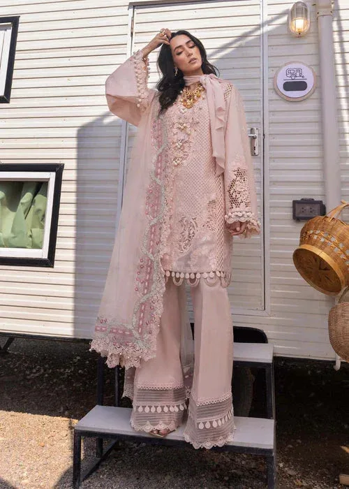 Saira Shakira Luxury Lawn 25 Pink Organza – view 2 – Poshaq