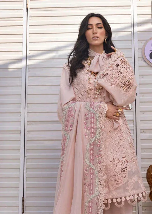 Saira Shakira Luxury Lawn 25 Pink Organza – view 6 – Poshaq